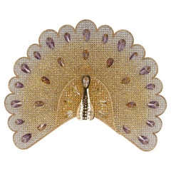 1 of 2 Extraordinary Large Rare Peacock Crystal Sconce by Palwa, Germany, 1960s
