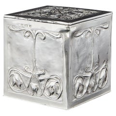 Antique Art Nouveau Silver Tea Caddy