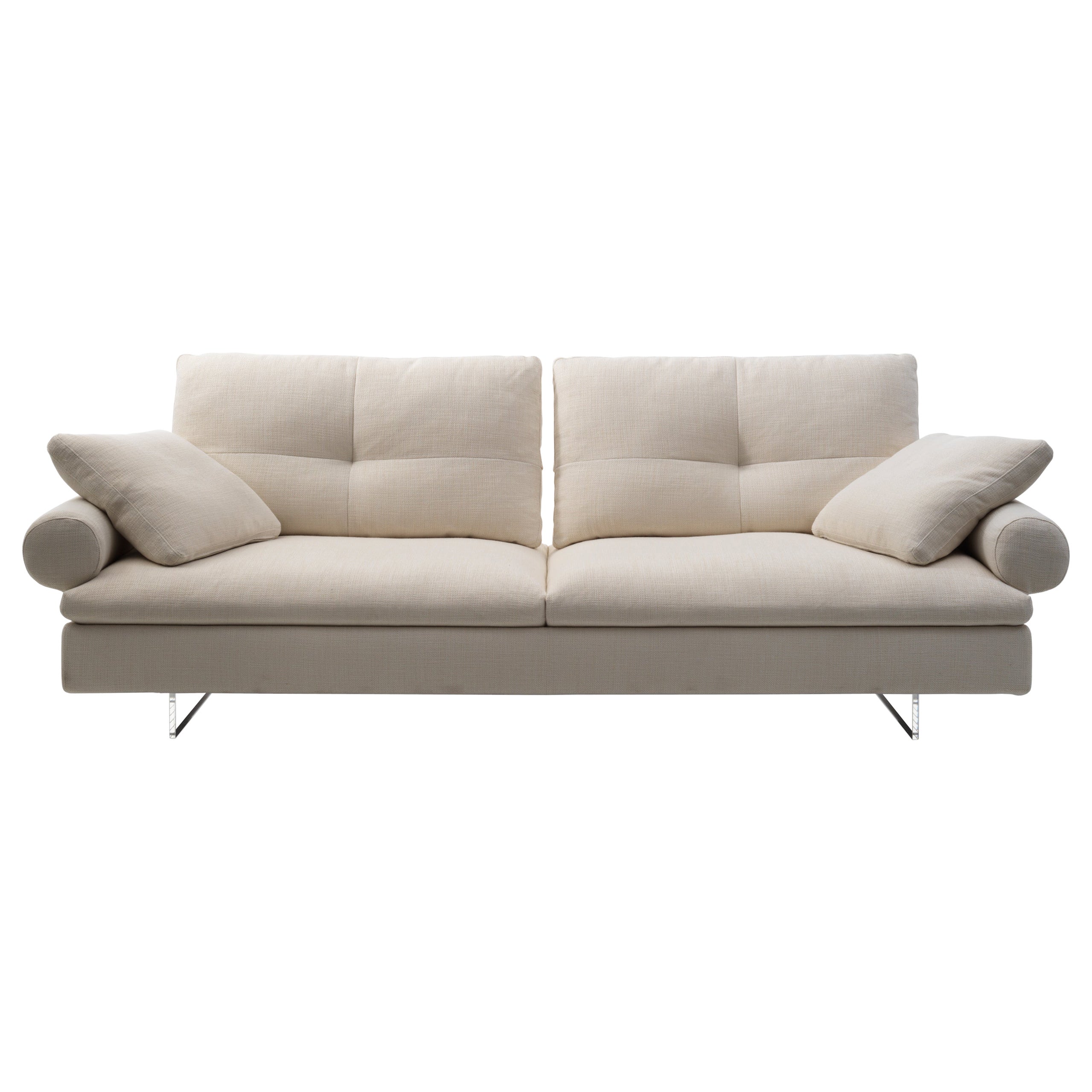 Limes New Sofa in Avant Après Upholstery and Armrest with Roll by Sergio Bicego