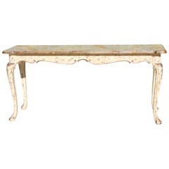 21st Century Rococò Style Italian Hand-Carved and Hand-Painted Console Table