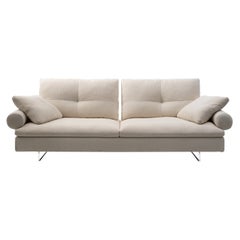 Limes New 88, großes Sofa mit beigefarbener Polsterung und Roll-Armlehne von Sergio Bicego, neu