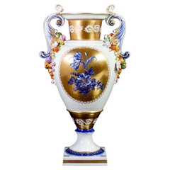 Two-Handled Vase in Sèvres Porcelain, Modeled and Painted by Hand, France