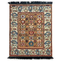 Alfombra clásica de estilo transicional Rug & Kilim en estampado floral marrón beige