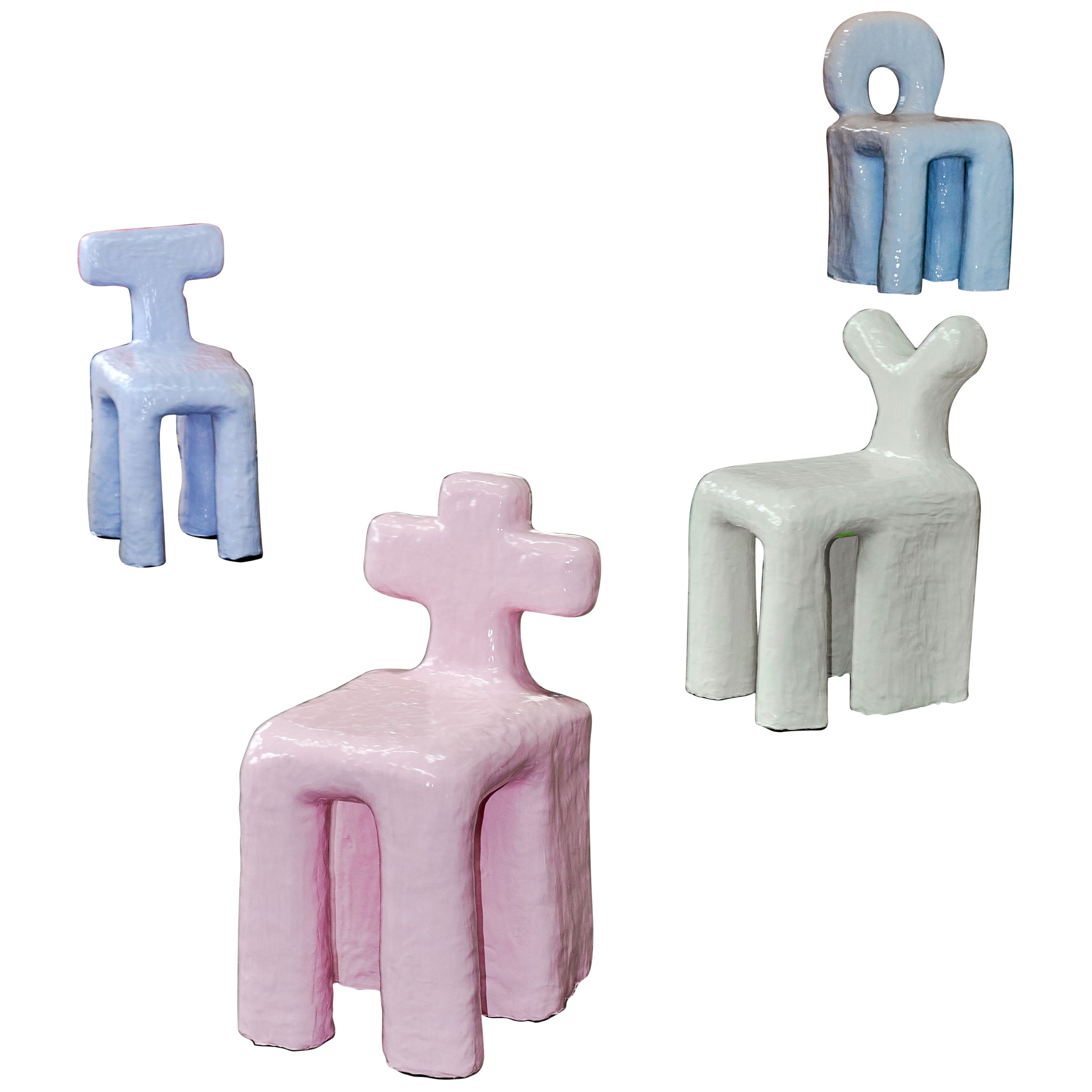 Set of 4 Funky Stools Made in 467 Minutes by Minute Manufacturing