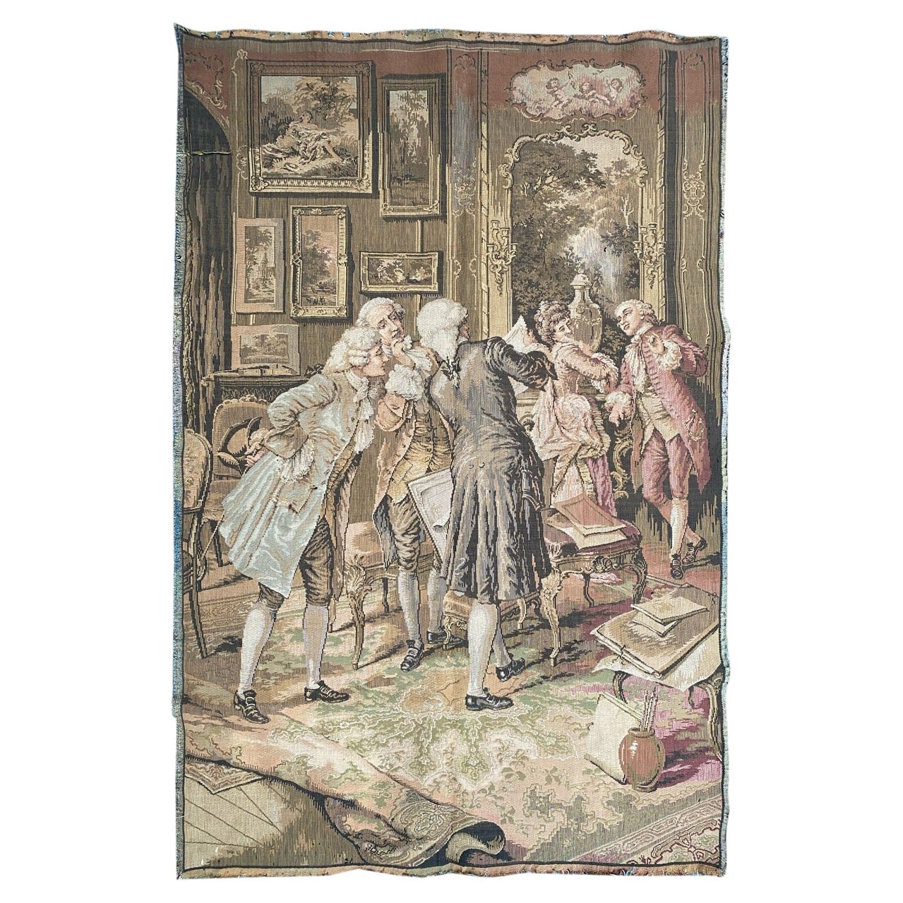 Bobyrug’s Very Beautiful Antique French Jaquar Tapestry For Sale