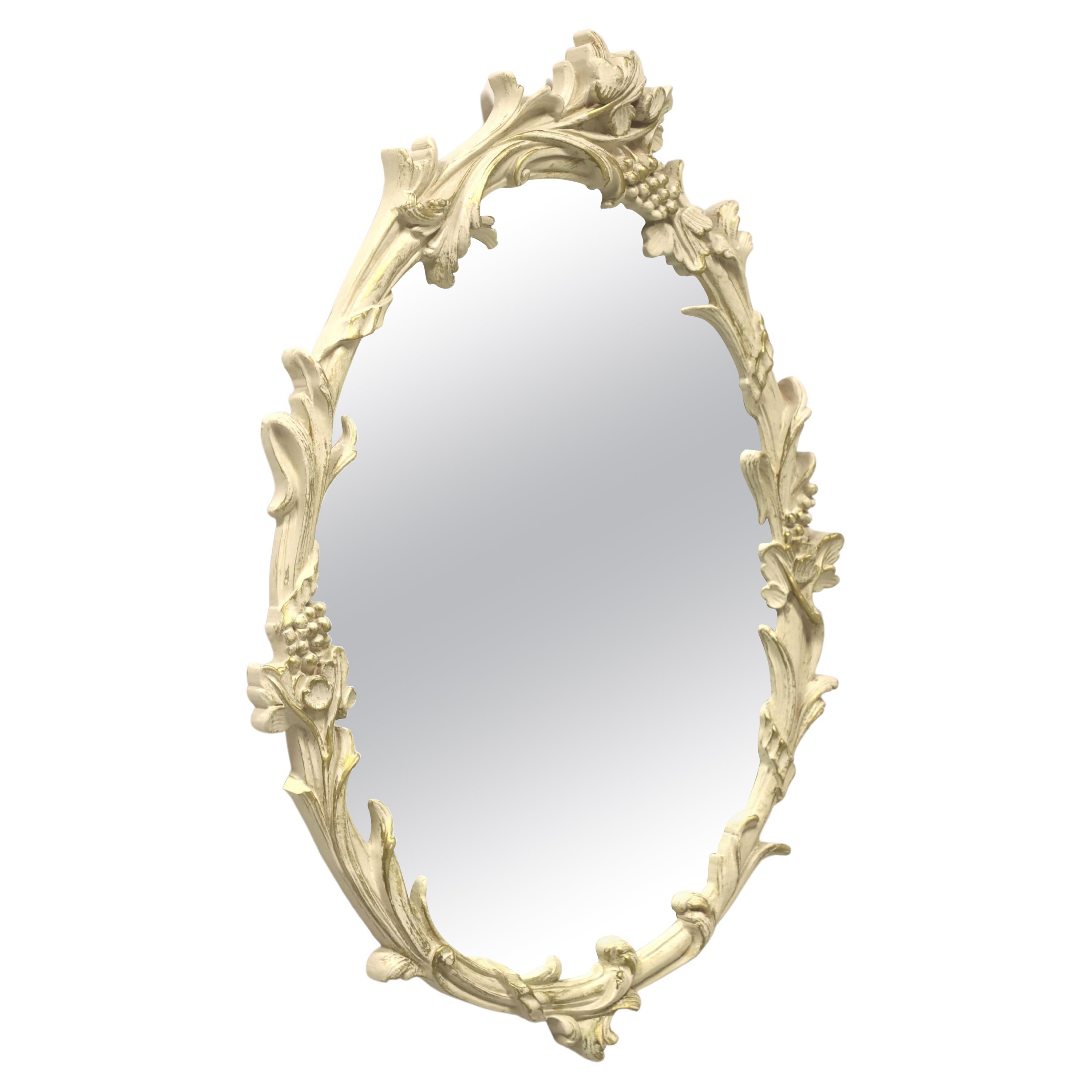 CAROLINA MIRROR Oval Wall Mirror with Flora Motif