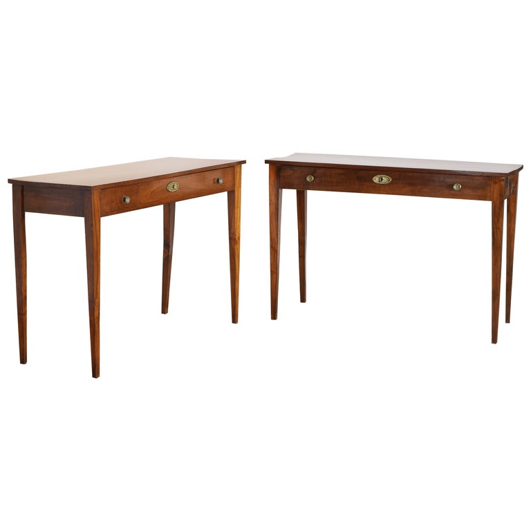 Italian, Veneto, Walnut Neoclassical 1-Drawer Console Table (1 available)  For Sale at 1stDibs