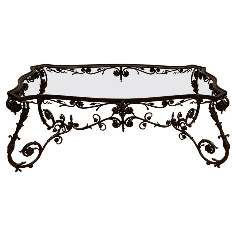 Rococo Wrought Iron Low Table For Sale