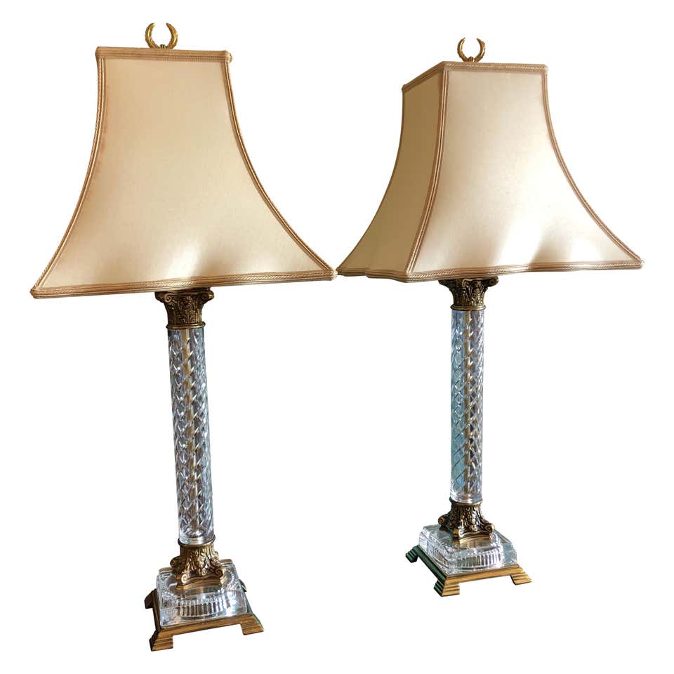 Pair of Elegant Crystal Schonbek Lamps For Sale at 1stDibs | schonbek ...