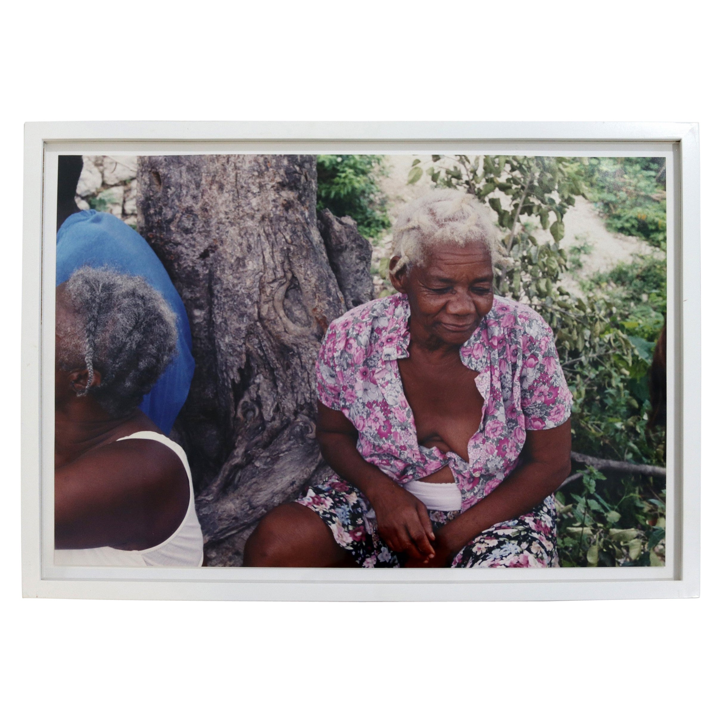 Chantal James Haiti Elderly Woman Photograph Framed Signed For Sale