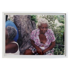 Vintage Chantal James Haiti Elderly Woman Photograph Framed Signed