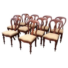 Set Of Ten 10 Antique Mahogany Dining Chairs