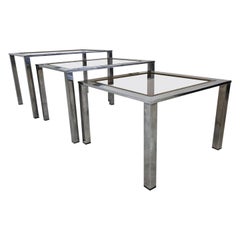 Vintage Brass and Chrome Nesting Tables, 1970s
