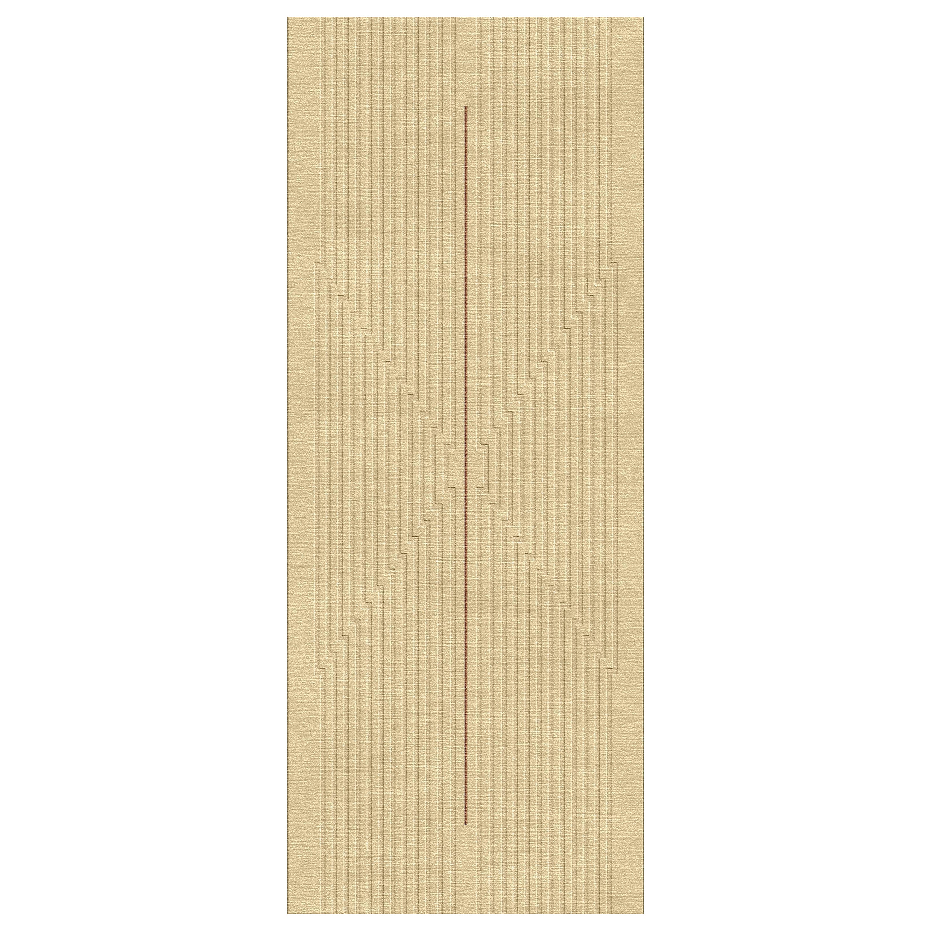 Centerline 'Runner' Geometric Rug in Venetian Gold Silk & Wool by Jt. Pfeiffer For Sale
