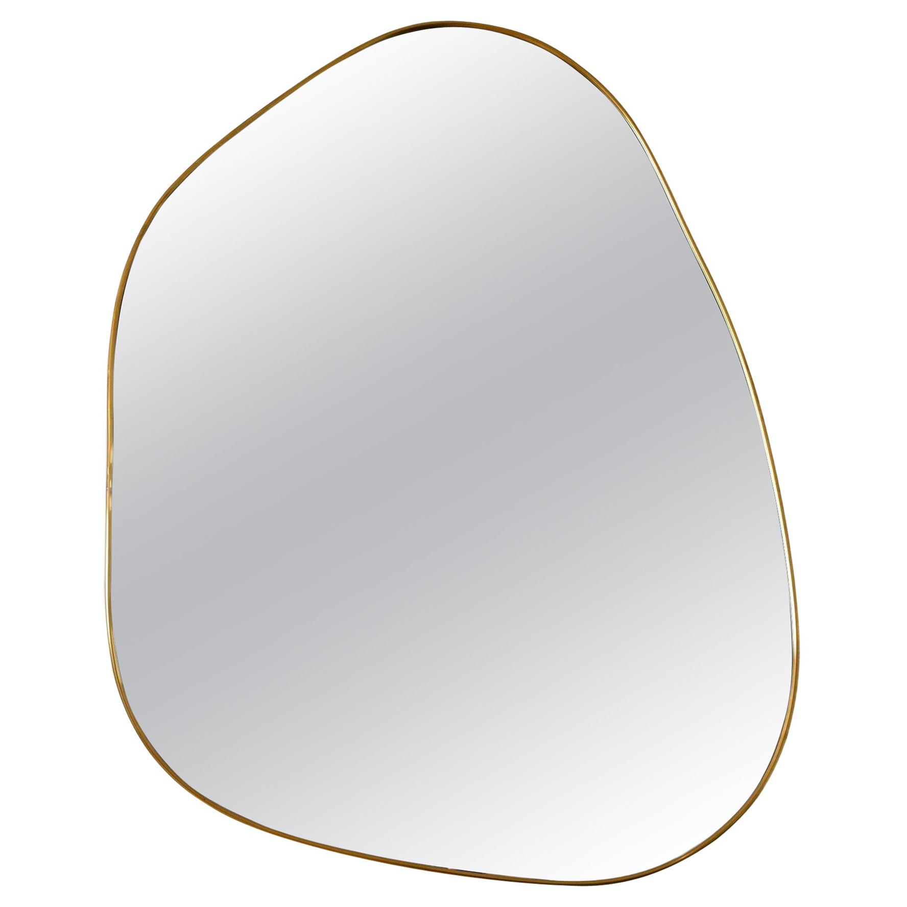 Organic Brass Frame Mirror For Sale