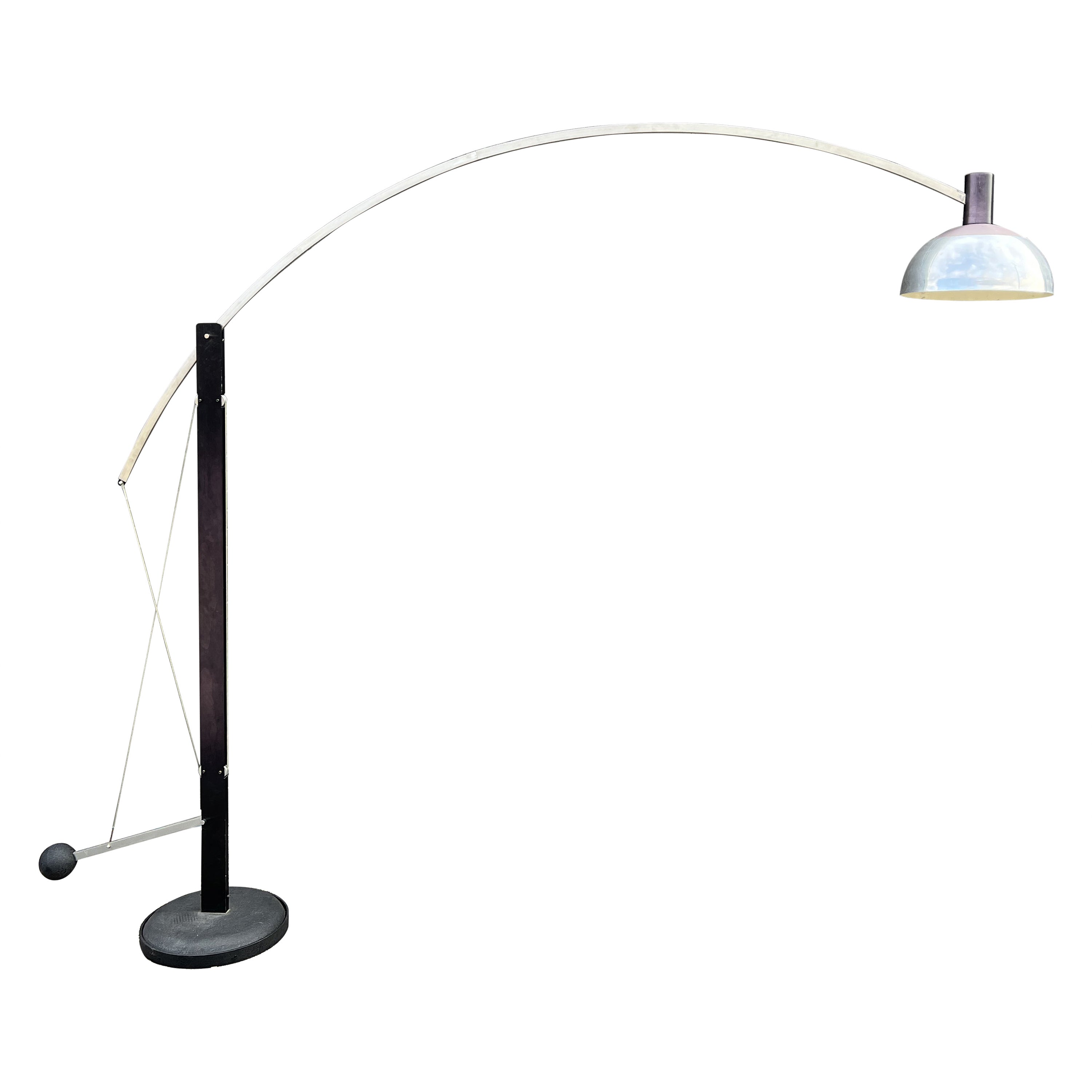 Mid-Century Modern L' Arc Lamp by Robert Sonneman Adjustable Height Rotational For Sale