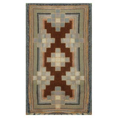 Antique American Hooked Rug 2' 3'' x 3' 10''