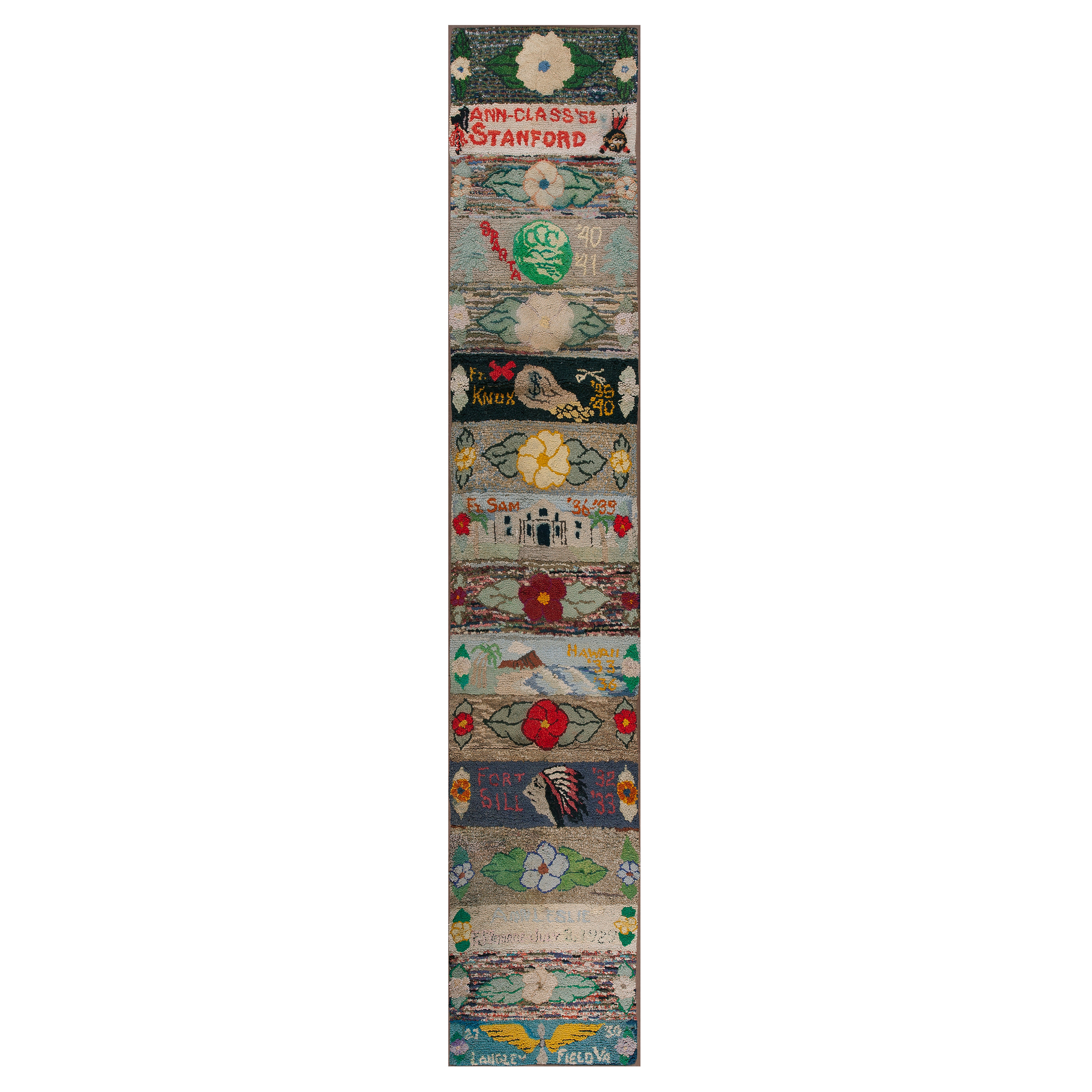 American Hooked Rug 2' 6''x12' 2''