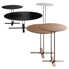 Più Round Coffee Table Small in Matt Lacquered Bronze by Giuseppe Viganò