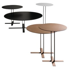 Più Round Coffee Table Medium in Matt Lacquered Bronze by Giuseppe Viganò