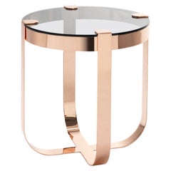Ring Round Coffee Table with Copper Frame & Fumè Top by Serena Confalonieri