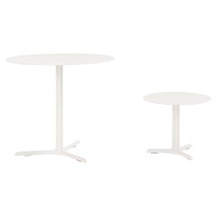Garden Low Small Coffee Table in Painted Matt White Base and Top by Saba