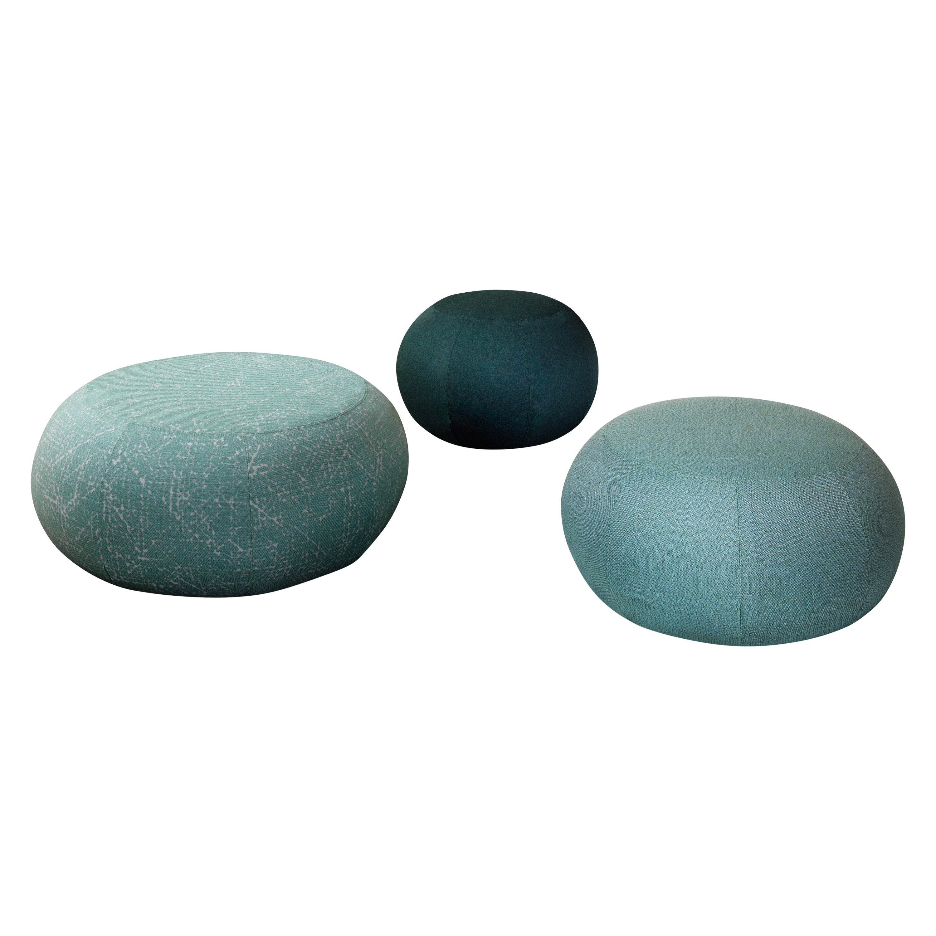 Geo Outdoor Medium Pouf in Green Vip Upholstery by Paolo Grasselli