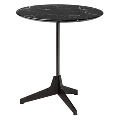 Hexa Small Round Coffee Table in Noir Marble Top & Matt Black Base, Enzo Berti
