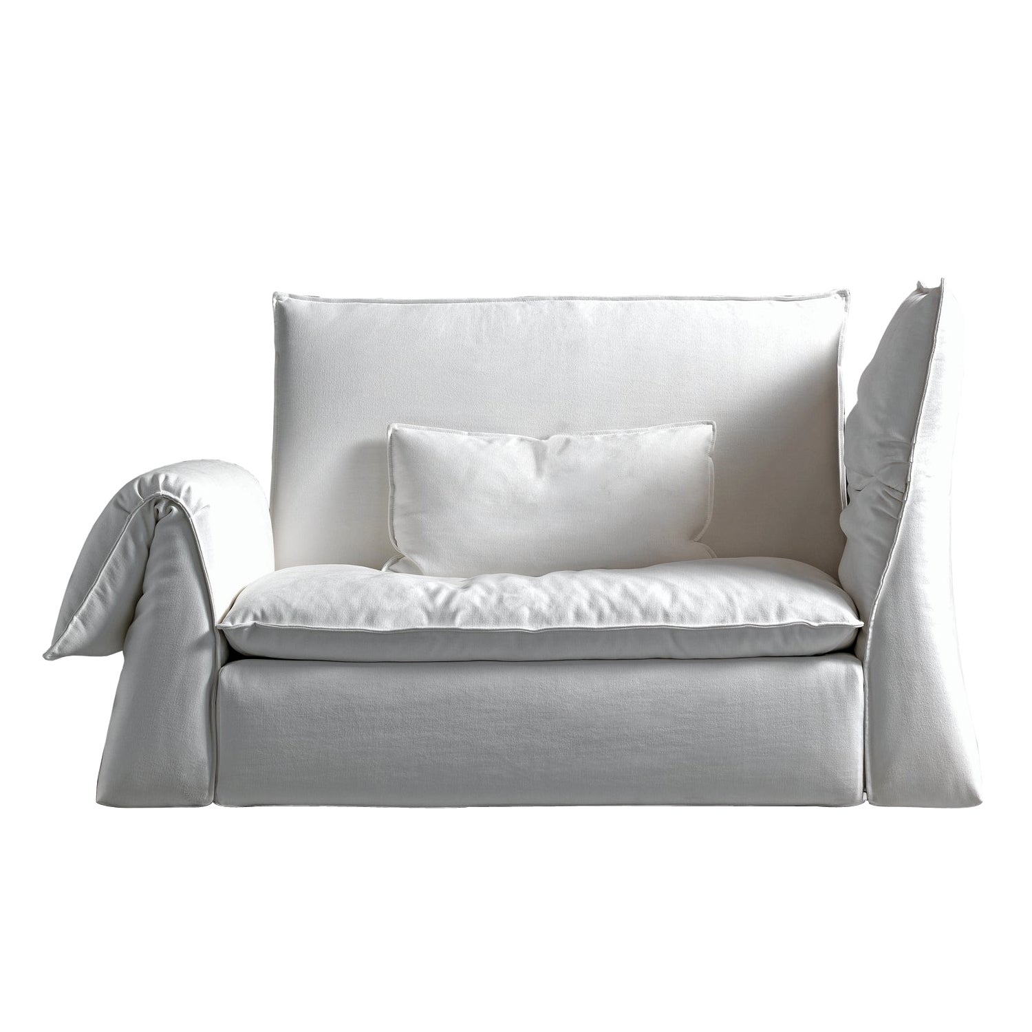 Les Femmes Large Foldable Armchair in Byblos White Upholstery by Giuseppe Viganò For Sale