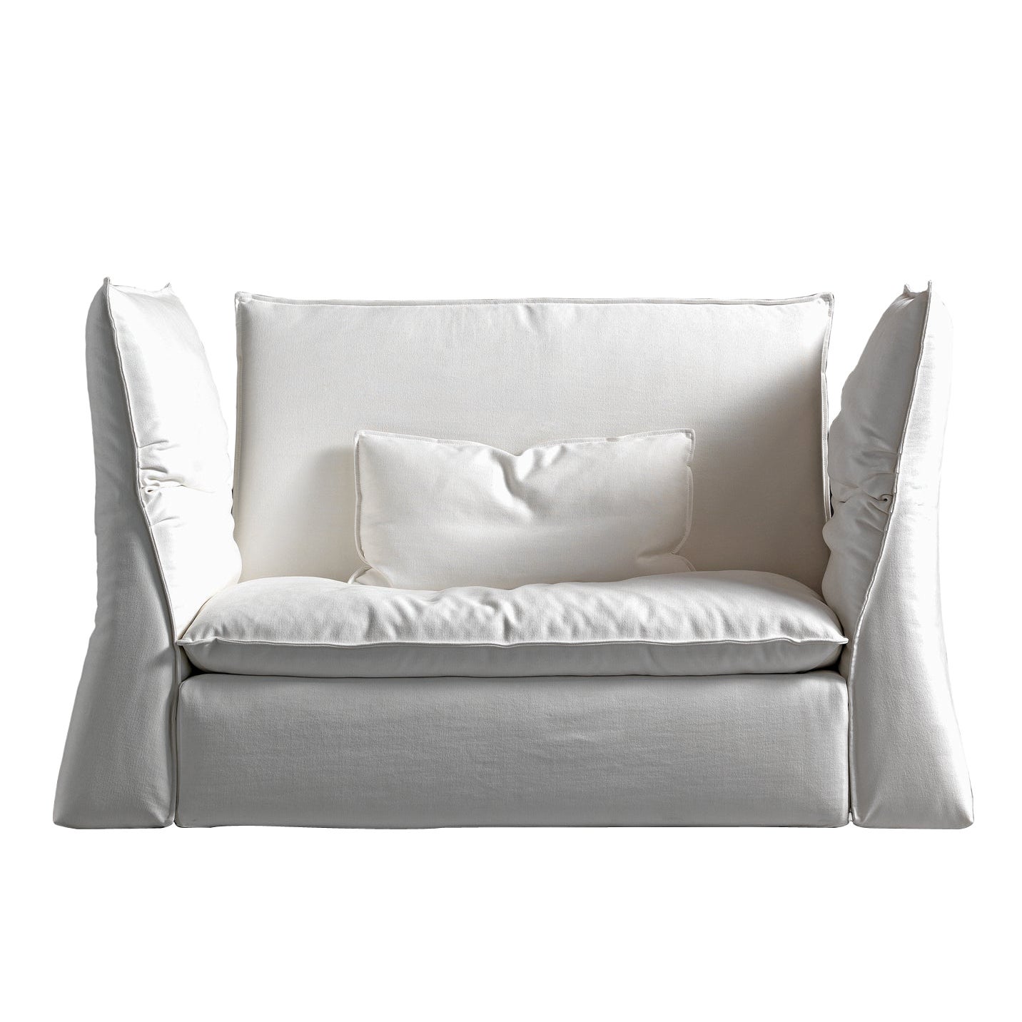 Les Femmes Small Armchair in Byblos White Upholstery by Giuseppe Viganò For Sale