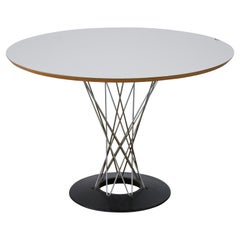 Retro Isamu Noguchi, Early "Cyclone" Table, Plywood, White Laminate Steel, Knoll 1950s