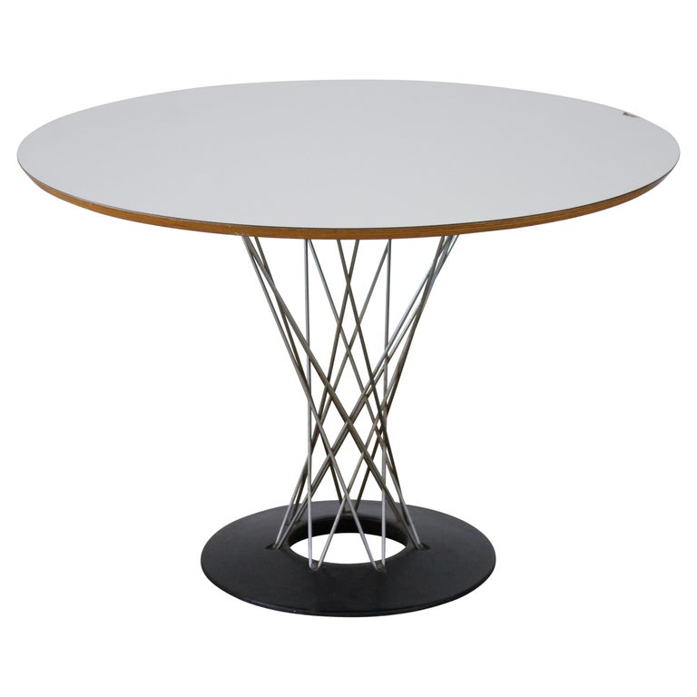 Isamu Noguchi, Early "Cyclone" Table, Plywood, White Laminate Steel, Knoll 1950s For Sale
