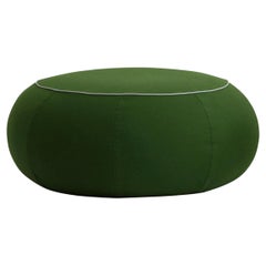 Geo Large Pouf in Lario Top Green Upholstery by Paolo Grasselli