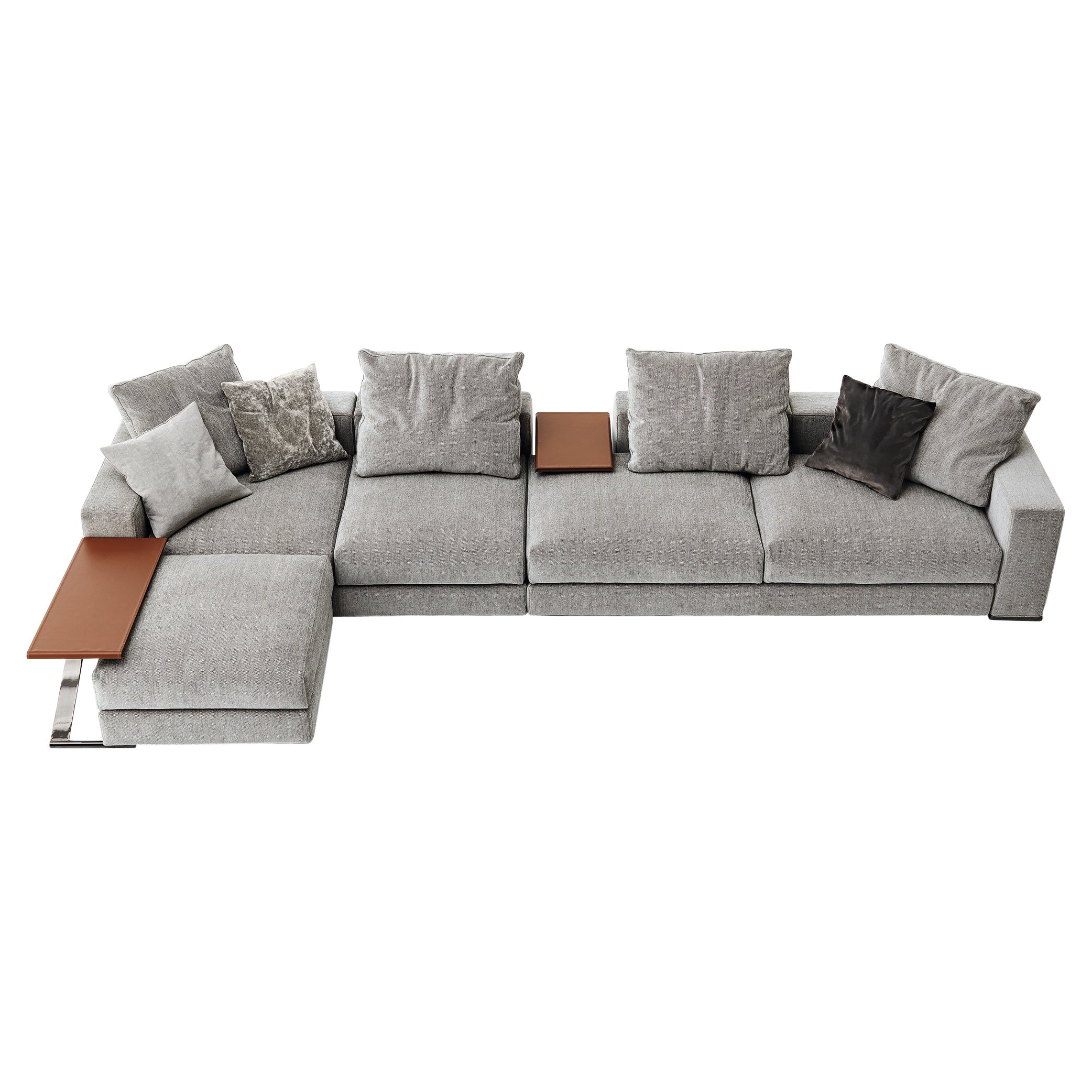 Ananta Class 23 Extra Large Sofa in Lusso Upholstery and Corten by Sergio Bicego For Sale