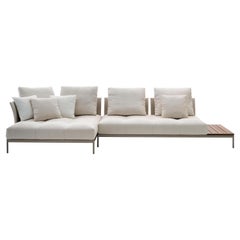 Pixel Light Outdoor Sofa in Extra Upholstery & Champagne Frame by Sergio Bicego