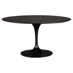 Black Marble Eero Saarinen for Knoll 'Tulip' Pedestal Dining Table, Signed