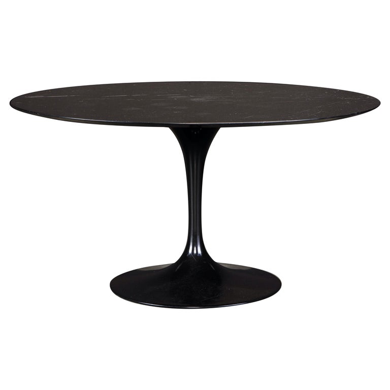 Black Marble Eero Saarinen for Knoll 'Tulip' Pedestal Dining Table, Signed For Sale