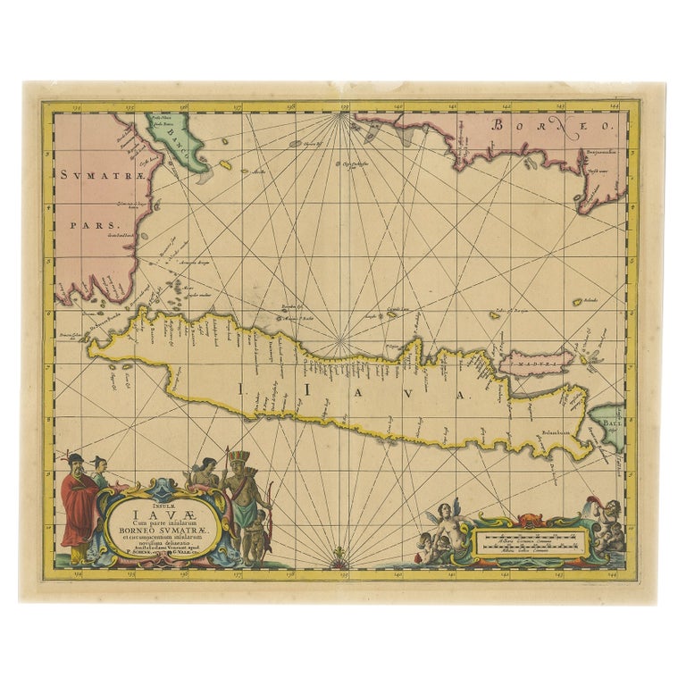 Antique Map of Java in The Dutch East Indies, Now Indonesia, c.1690 For ...