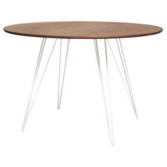 Williams Hairpin Dining Round Table Walnut White