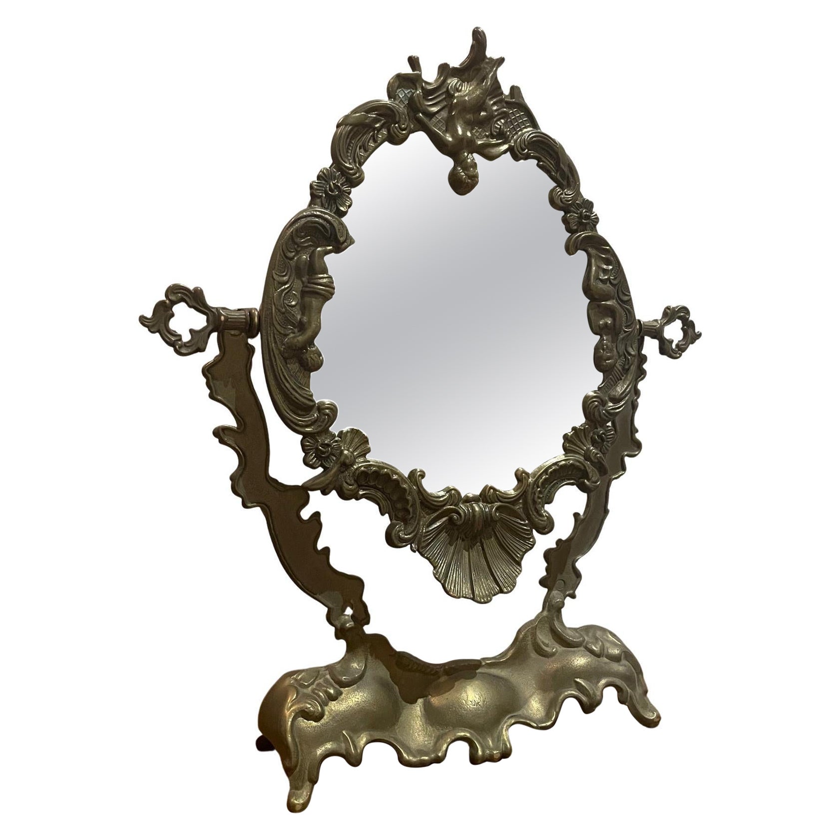 French Antique Mirror with Cherubs