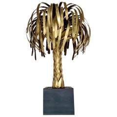 Maison Jansen Brass Palm Tree Lamp, 1960s