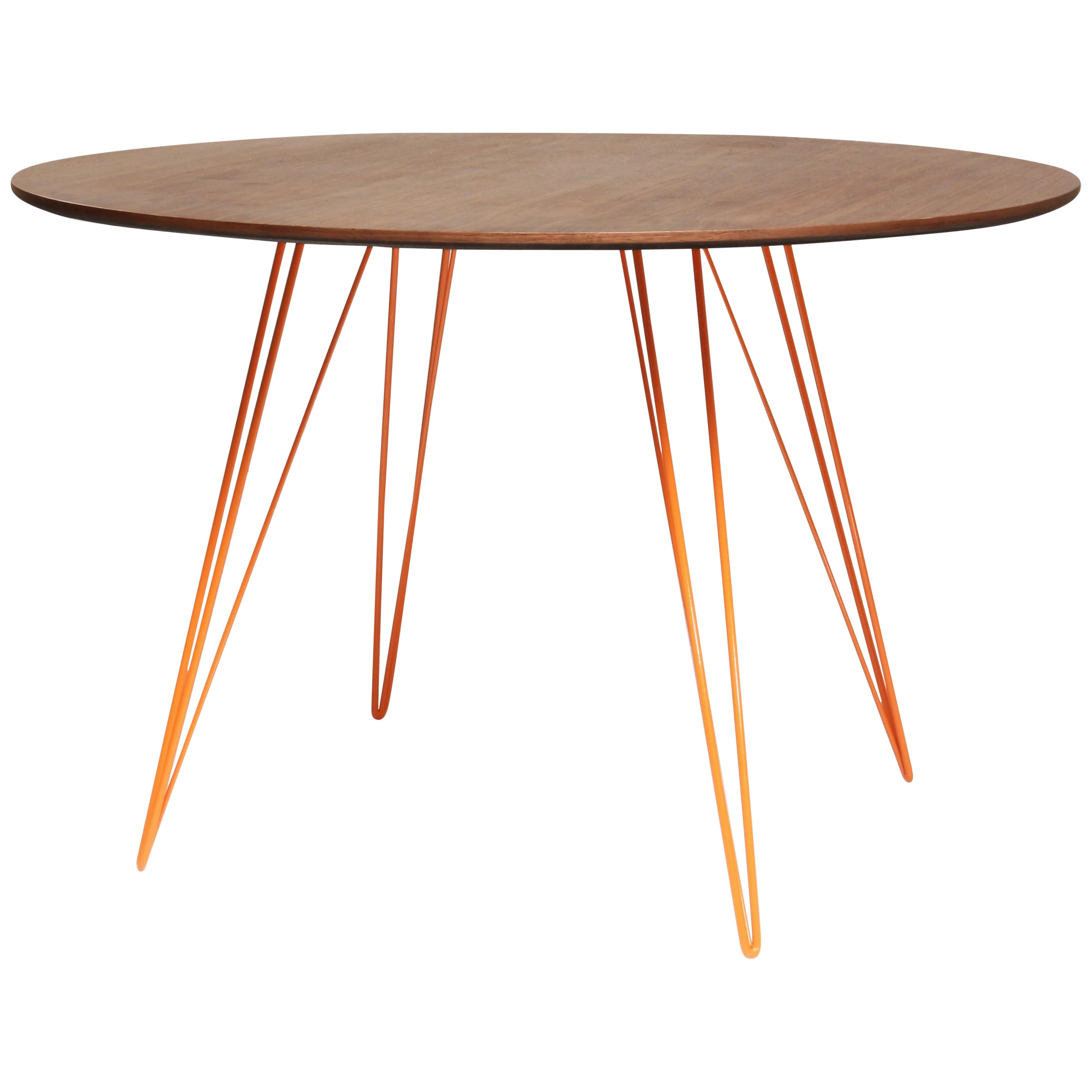 Williams Hairpin Dining Oval Table Walnut Orange