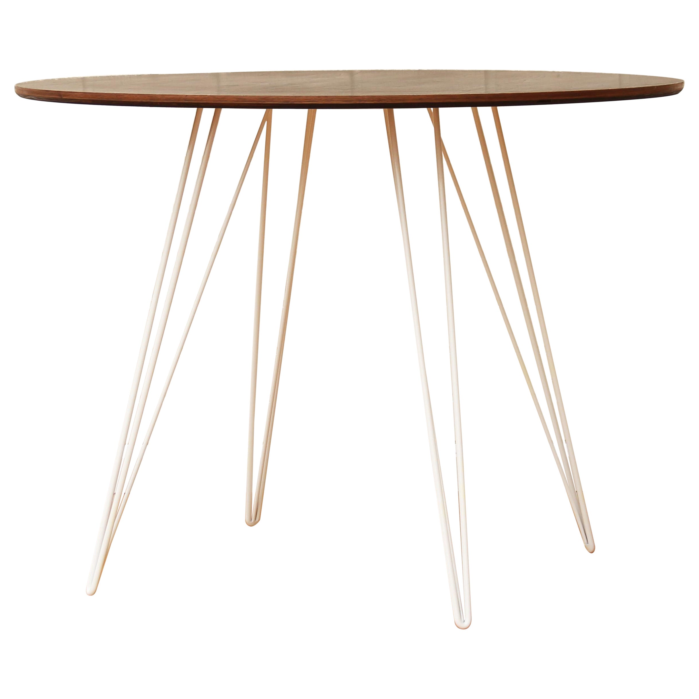 Williams Hairpin Esstisch, ovaler Tisch, Nussbaum Weiß