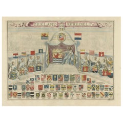 Engraving of the Coats of Arms of Members of Council and Cities of Zeeland, 1696