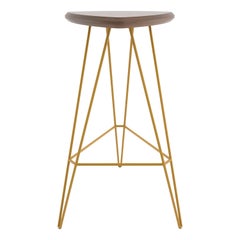 Madison Bar Stool Walnut Mustard