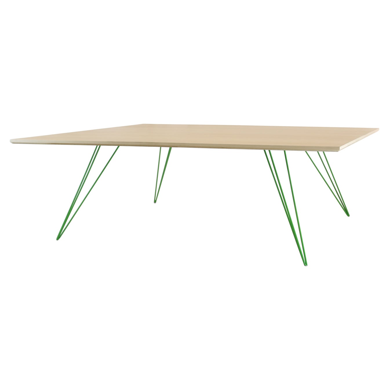 Table basse rectangulaire en épingle à cheveux Williams, vert érable