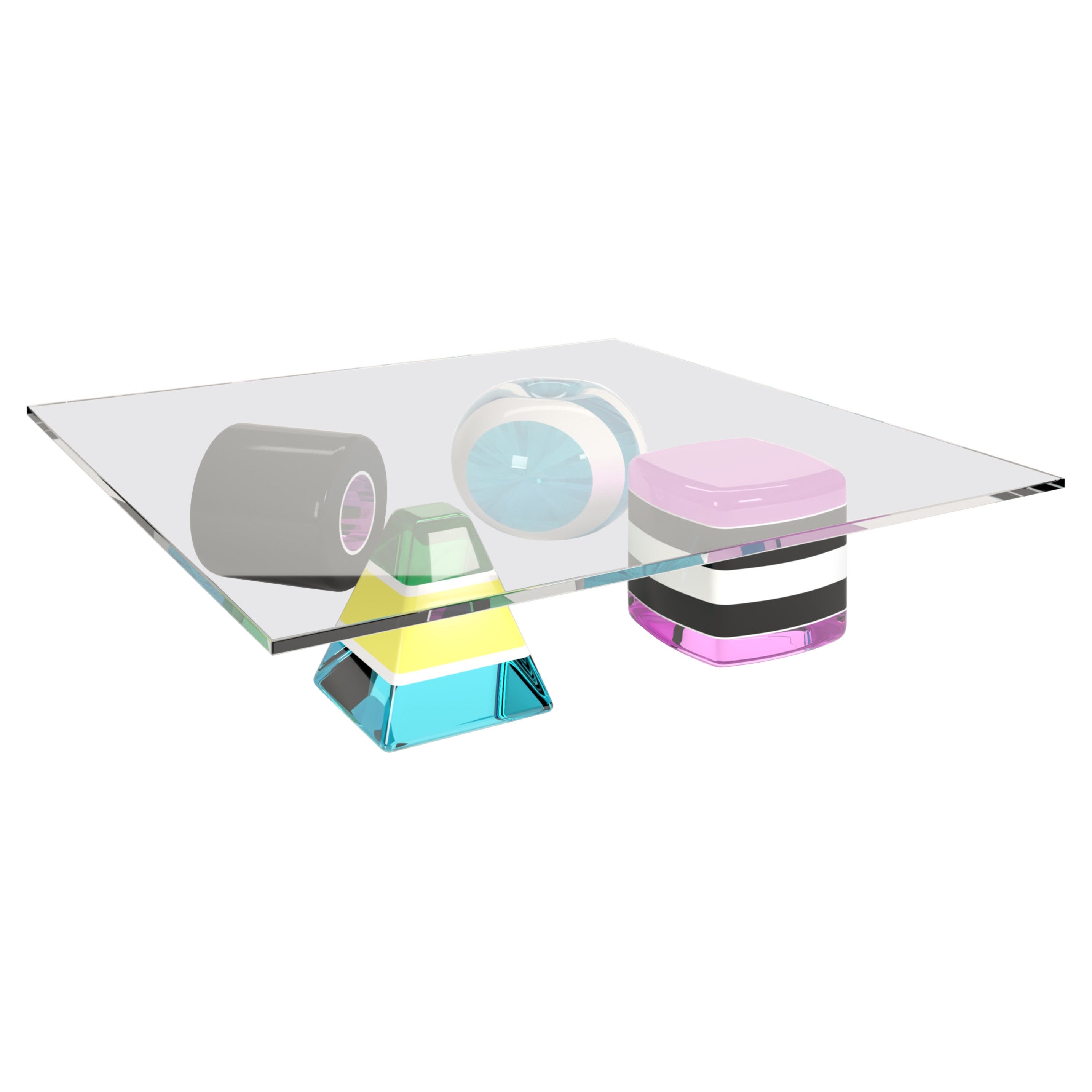 Coffee Table Model Lella e Max Multy Candy Candy Collection by Studio Superego For Sale