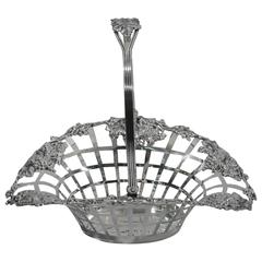 Antique American Sterling Silver Basket with Fruiting Grapevine 10