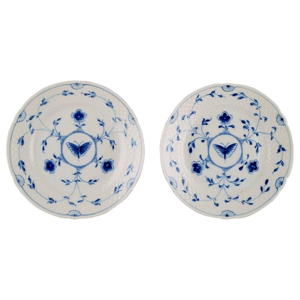 Bing & Grøndahl / B&G, Butterfly, Two Plates in Hand-Painted Porcelain