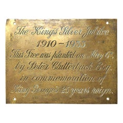 Charming Collectible Brass Sign from English Manor House